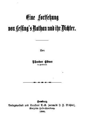 خرید و دانلود نسخه کامل کتاب Eine Fortsetzung von Lessings Nathan und ihr Dichter