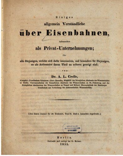 خرید و دانلود نسخه کامل کتاب Einiges allgemein Verständliche über Eisenbahnen; insbesondere als Privat-Unternehmungen_68fe6c74cb0ea.jpeg خرید و دانلود نسخه کامل کتاب Einiges allgemein Verständliche über Eisenbahnen; insbesondere als Privat-Unternehmungen