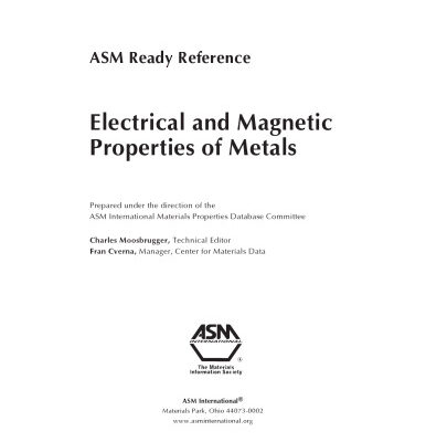 خرید و دانلود نسخه کامل کتاب Electrical and Magnetic Properties of Metals