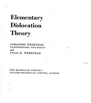 خرید و دانلود نسخه کامل کتاب Elementary Dislocation Theory