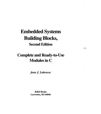 خرید و دانلود نسخه کامل کتاب Embedded systems building blocks