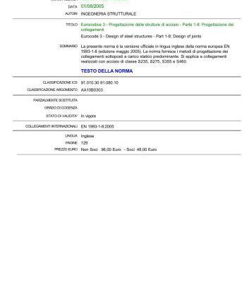 خرید و دانلود نسخه کامل کتاب EN 1993-1-8: 2005 Eurocode 3 – Design of steel structures – Part 1-8: Design of joints (UNI EN 1993-1-8: 2005)