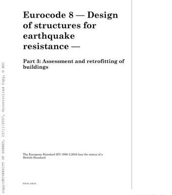 خرید و دانلود نسخه کامل کتاب EN 1998-3: 2005 Eurocode 8 – Design of structures for earthquake resistance – Part 3: Assessment and retrofitting of buildings