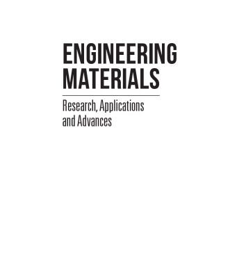 خرید و دانلود نسخه کامل کتاب Engineering Materials: Research, Applications and Advances