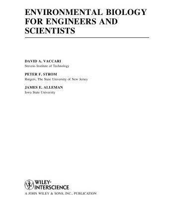 خرید و دانلود نسخه کامل کتاب Environmental Biology for Engineers and Scientists