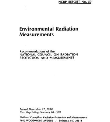 خرید و دانلود نسخه کامل کتاب Environmental radiation measurements: Recommendations of the National Council on Radiation Protection and Measurements (NCRP report ; no. 50)