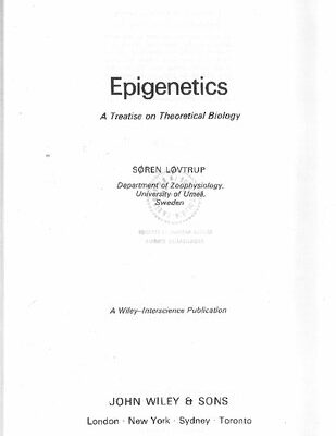 خرید و دانلود نسخه کامل کتاب Epigenetics: A Treatise on Theoretical Biology