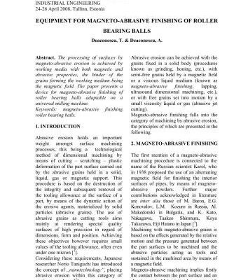 خرید و دانلود نسخه کامل کتاب Equipment for Magneto-Abrasive Finishing of Roller Bearing Balls