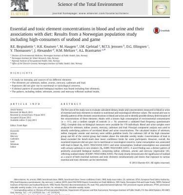 خرید و دانلود نسخه کامل کتاب Essential and toxic element concentrations in blood and urine and their associations with diet: Results from a Norwegian population study including high-consumers of seafood and game