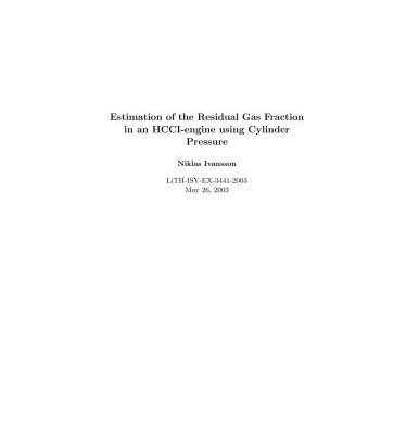 خرید و دانلود نسخه کامل کتاب Estimation of the Residual Gas Fraction in an HCCI-engine using Cylinder Pressure