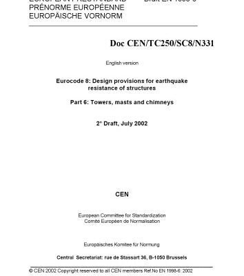 خرید و دانلود نسخه کامل کتاب Eurocode 8: Design provisions for earthquake resistance of structures Part 6: Towers, masts and chimneys