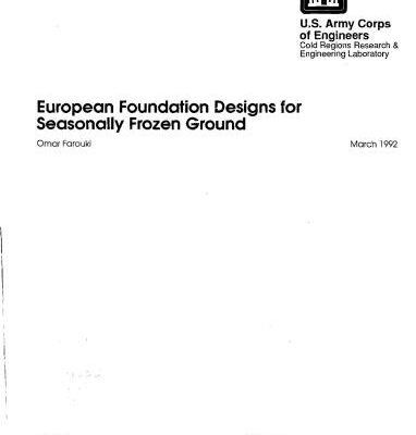 خرید و دانلود نسخه کامل کتاب European Foundation Design for Seasonlly Frosen Ground, US Army Corps of Engineers