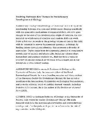 خرید و دانلود نسخه کامل کتاب Evolving pathways key themes in evolutionary developmental biology