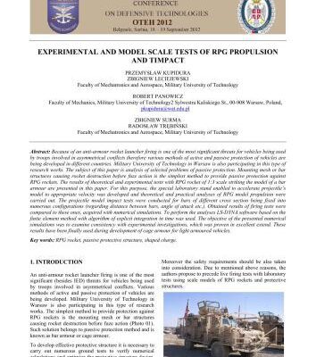 خرید و دانلود نسخه کامل کتاب Experimental and model scale tests of RPG propulsion and TIMPACT