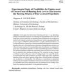 خرید و دانلود نسخه کامل کتاب Experimental study of possibilities for employment of linear form of burning rate law to characterise the burning process of fine-grained propellants