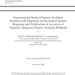 خرید و دانلود نسخه کامل کتاب Experimental study of seismic isolation systems with emphasis on secondary system response and verification of accuracy of dynamic response history analysis methods