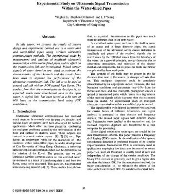 خرید و دانلود نسخه کامل کتاب Experimental study on Ultrasonic signal transmission within the water-filled pipes
