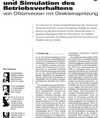 خرید و دانلود نسخه کامل کتاب Experimentelle Erfassung und Simulation des Betriebsverhaltens von Ottomotoren mit Direkteinspritzung