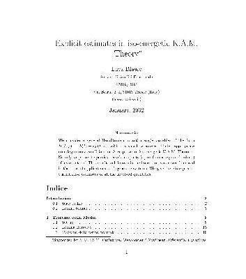 خرید و دانلود نسخه کامل کتاب Explicit estimates in iso-energetic K.A.M. theory
