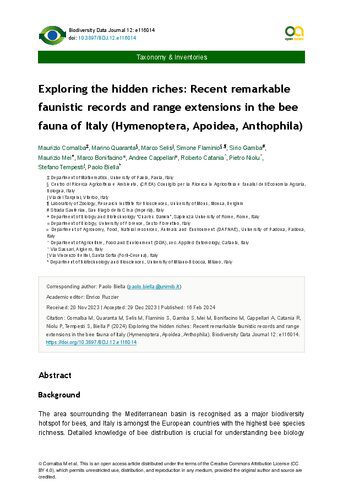 خرید و دانلود نسخه کامل کتاب Exploring the hidden riches: Recent remarkable faunistic records and range extensions in the bee fauna of Italy (Hymenoptera, Apoidea, Anthophila)_68e74c9e63a5a.jpeg خرید و دانلود نسخه کامل کتاب Exploring the hidden riches: Recent remarkable faunistic records and range extensions in the bee fauna of Italy (Hymenoptera, Apoidea, Anthophila)
