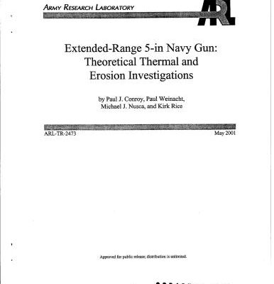 خرید و دانلود نسخه کامل کتاب Extended-range 5-in navy gun: theoretical thermal and erosion investigation