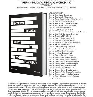 خرید و دانلود نسخه کامل کتاب Extreme Privacy: Personal Data Removal Workbook Version 5.0