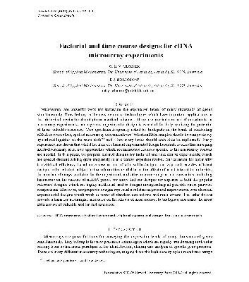 خرید و دانلود نسخه کامل کتاب Factorial and time course designs for cDNA microarray experiments
