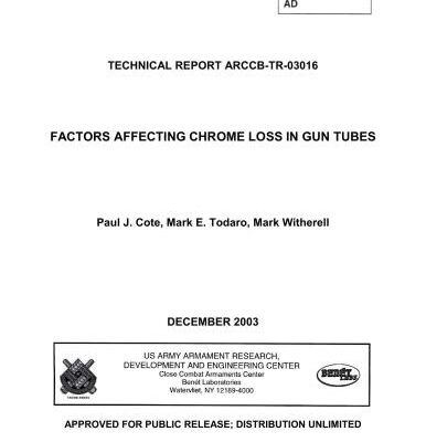 خرید و دانلود نسخه کامل کتاب Factors affecting chrome loss in gun tubes