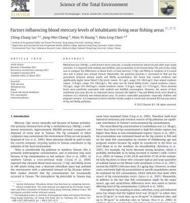 خرید و دانلود نسخه کامل کتاب Factors influencing blood mercury levels of inhabitants living near fishing areas