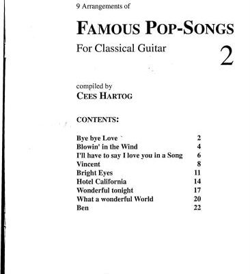 خرید و دانلود نسخه کامل کتاب Famous Pop-Songs for Classical Guitar 02