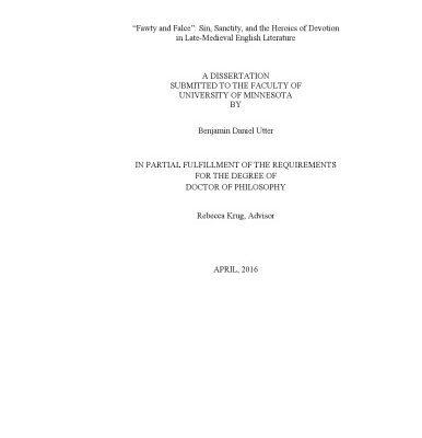 خرید و دانلود نسخه کامل کتاب “Fawty and Falce”: Sin, Sanctity, and the Heroics of Devotion in Late-Medieval English Literature