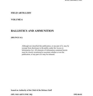 خرید و دانلود نسخه کامل کتاب Field artillery. Volume 6. Ballistics and ammunition