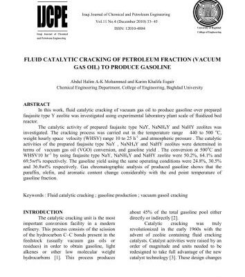 خرید و دانلود نسخه کامل کتاب Fluid catalytic cracking of petroleum fraction (vacuum gas oil) to produce gasoline