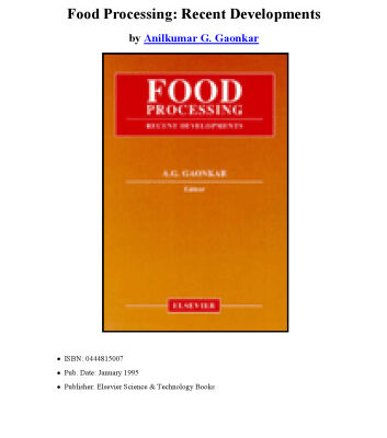 خرید و دانلود نسخه کامل کتاب Food Processing: Recent Developments