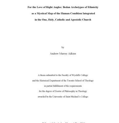 خرید و دانلود نسخه کامل کتاب For the Love of Right Angles: Bedan Archetypes of Ethnicity as a Mystical Map of the Human Condition Integrated in the One, Holy, Catholic and Apostolic Church [PhD thesis]]