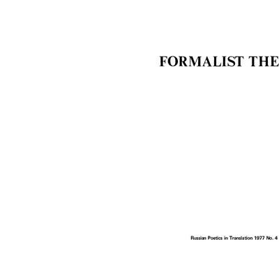 خرید و دانلود نسخه کامل کتاب Formalist Theory