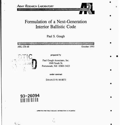 خرید و دانلود نسخه کامل کتاب Formulation of next-generation interior ballistic code
