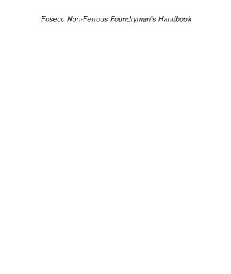 خرید و دانلود نسخه کامل کتاب Foseco Non-Ferrous Foundryman’s Handbook