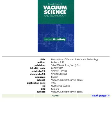 خرید و دانلود نسخه کامل کتاب Foundations of vacuum science and technology