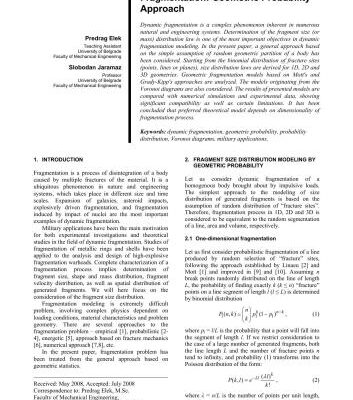 خرید و دانلود نسخه کامل کتاب Fragment size distribution in dynamic fragmentation: geometric probability approach