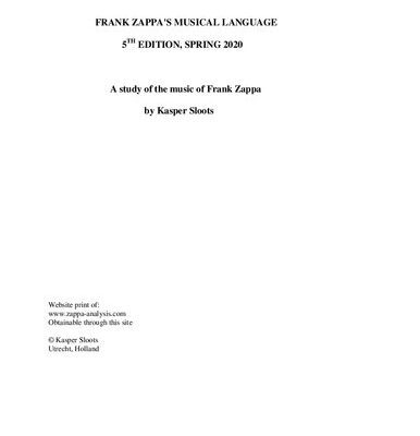 خرید و دانلود نسخه کامل کتاب Frank Zappa’s Musical Language