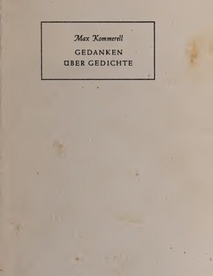 خرید و دانلود نسخه کامل کتاب Gedanken über Gedichte