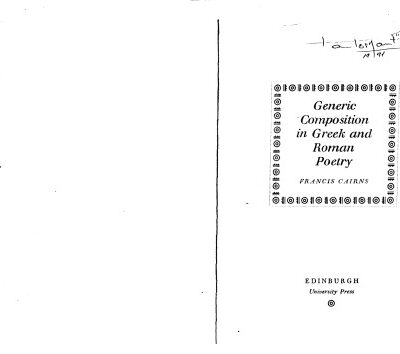 خرید و دانلود نسخه کامل کتاب Generic Composition in Greek and Roman Poetry