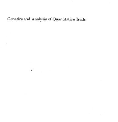 خرید و دانلود نسخه کامل کتاب Genetics and Analysis of Quantitative Traits