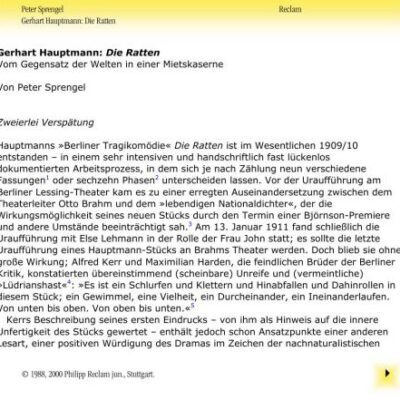 خرید و دانلود نسخه کامل کتاب Gerhart Hauptmann: Die Ratten