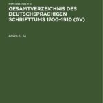خرید و دانلود نسخه کامل کتاب Gesamtverzeichnis des deutschsprachigen Schrifttums: 1: A – Ac