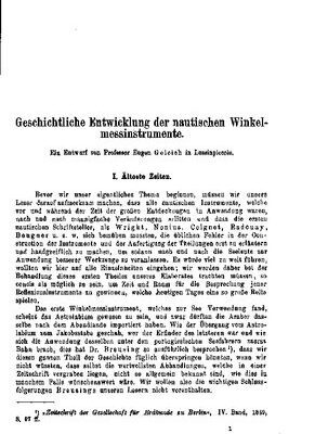 خرید و دانلود نسخه کامل کتاب Geschichtliche Entwicklung der nautischen Winkelmessinstrumente
