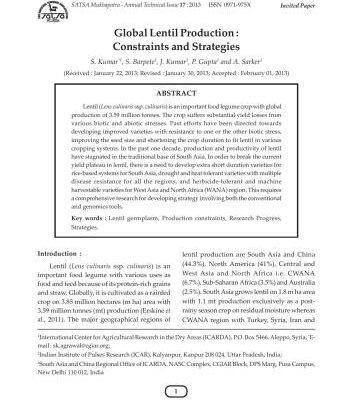 خرید و دانلود نسخه کامل کتاب Global Lentil Production: Constraints and Strategies