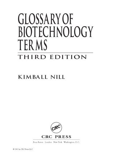 خرید و دانلود نسخه کامل کتاب Glossary of biotechnology terms_68e3be9c0f0bc.jpeg خرید و دانلود نسخه کامل کتاب Glossary of biotechnology terms