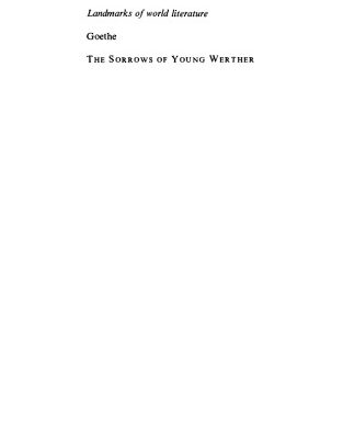 خرید و دانلود نسخه کامل کتاب Goethe: The Sorrows of Young Werther (Landmarks of World Literature)